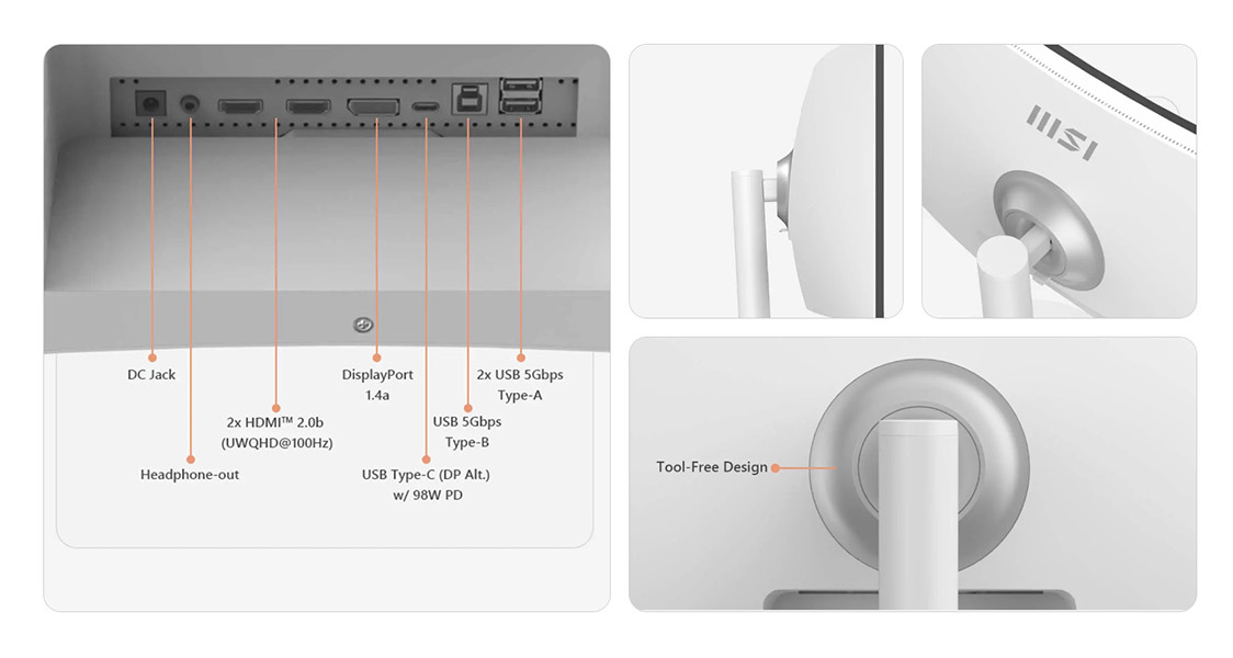 MSI Modern MD342CQPW Curved Computer Monitor