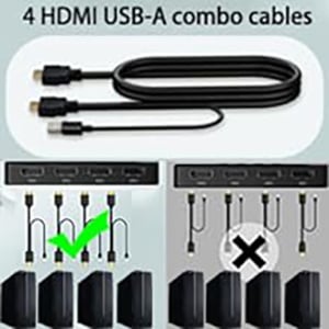 4 HDMI USB-A combo cables