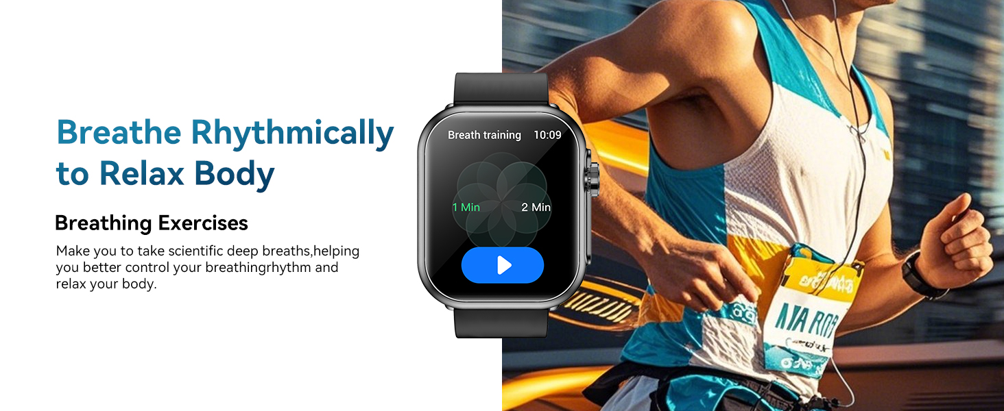 Smart Watch for Men Women, 1000mAh Battery 100-Day Standby Time, 1.85" HD Screen Fitness Tracker