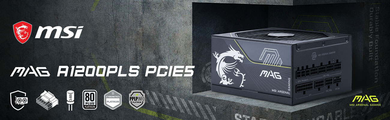MSI MAG A1200PLS PCIE5 Fully Modular Gaming 1200W Power Supply