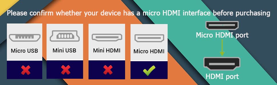 Micro HDMI To HDMI Cable TV AV Adapter For Mobile Phones Tablets HDTV 4K 3D