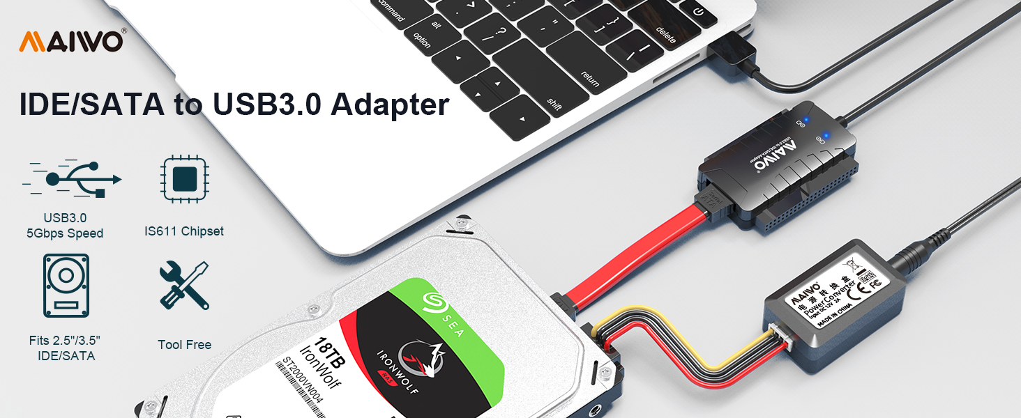 SATA/IDE to USB 3.0 Adapter for Universal 2.5 3.5 inch IDE and SATA HDD/SSD