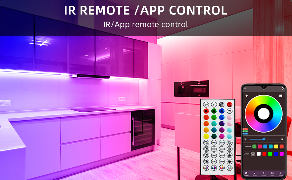 LED STRIP LIGHTS WITH DUAL REMOTE