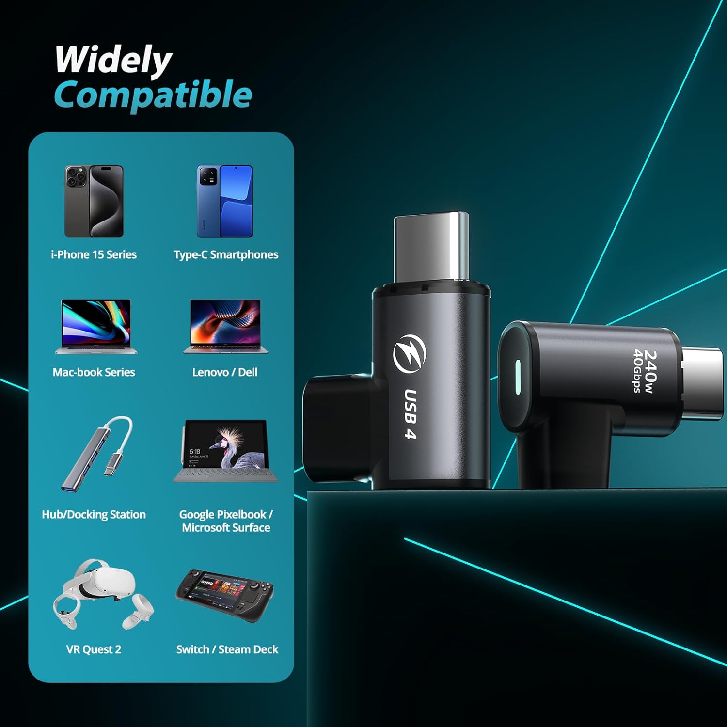 Elbow USB C Magnetic Adapter