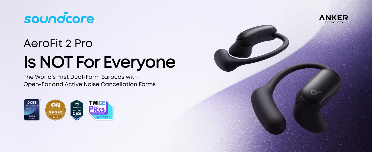 The World's First Dual-Form Earbuds with Open-Ear and Active Noise Cancellation Forms