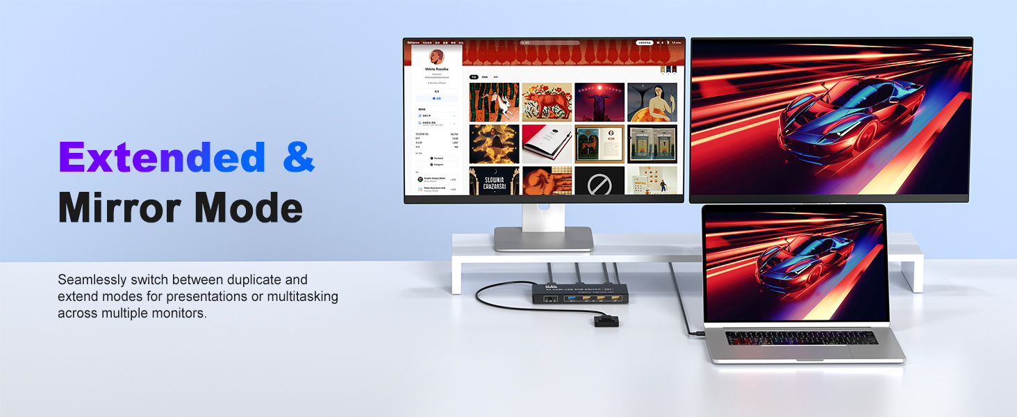 USB 3.0 HDMI KVM Switch 1 Monitor 2 Computers, Support 8K@60Hz 4K@120Hz, HDMI KVM Switches for 2 Com