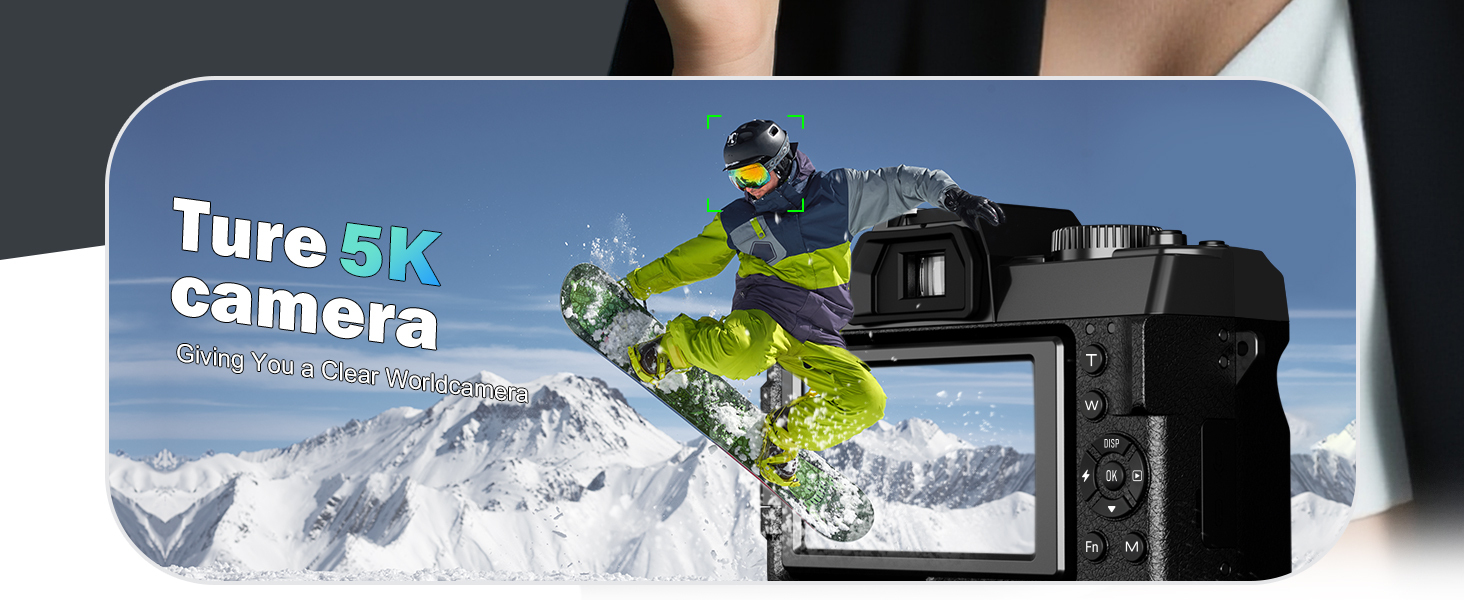 True 5K video digital camera for fast-moving outdoor sports snow landscape shooting