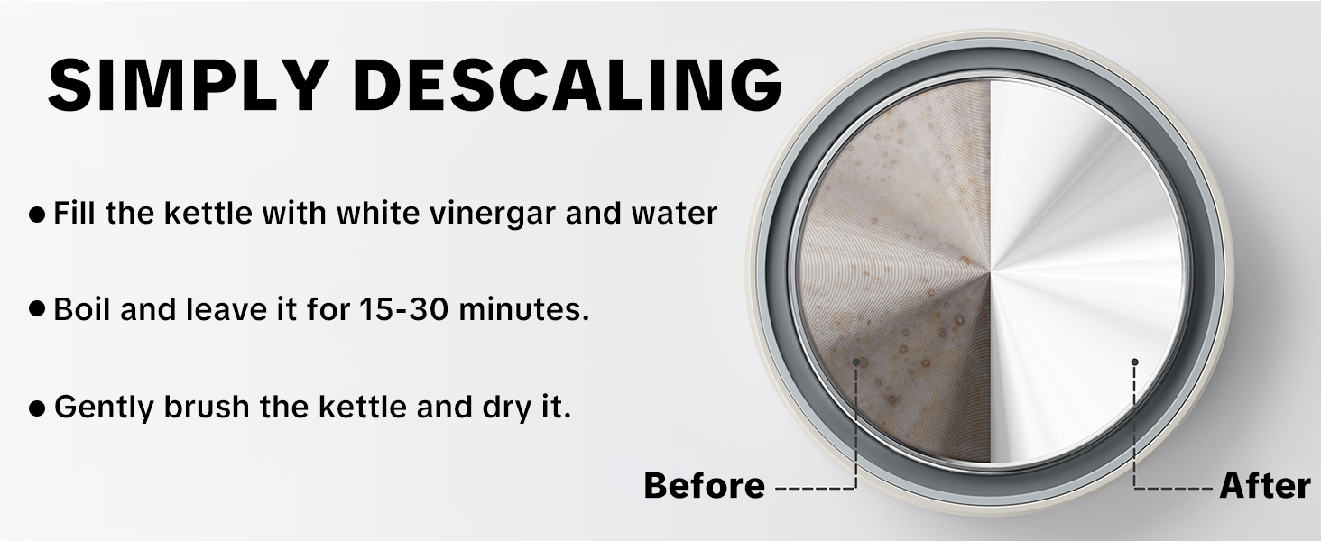 White vinegar can be used to remove scale.