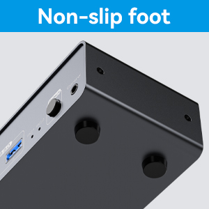 Non-slip feet  There are four anti slip feet at the bottom of the KVM switch, two monitors, and two