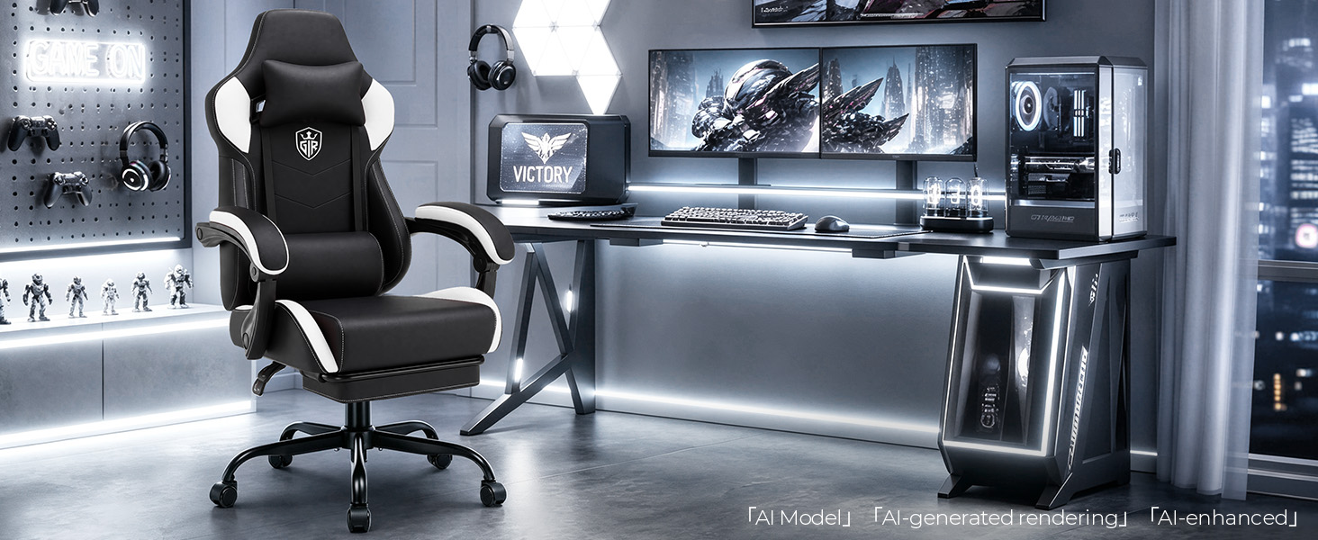Gaming Chair with Footrest