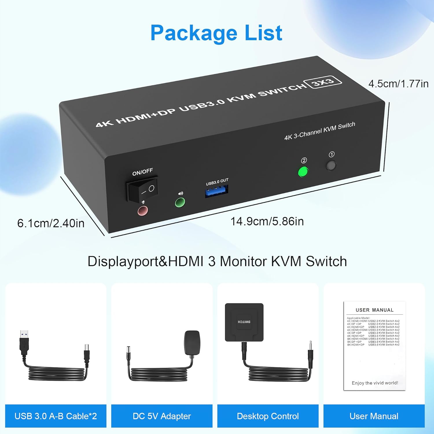 Wired Remote Control Supports wired remote switching for easy cable management, you can switch direc