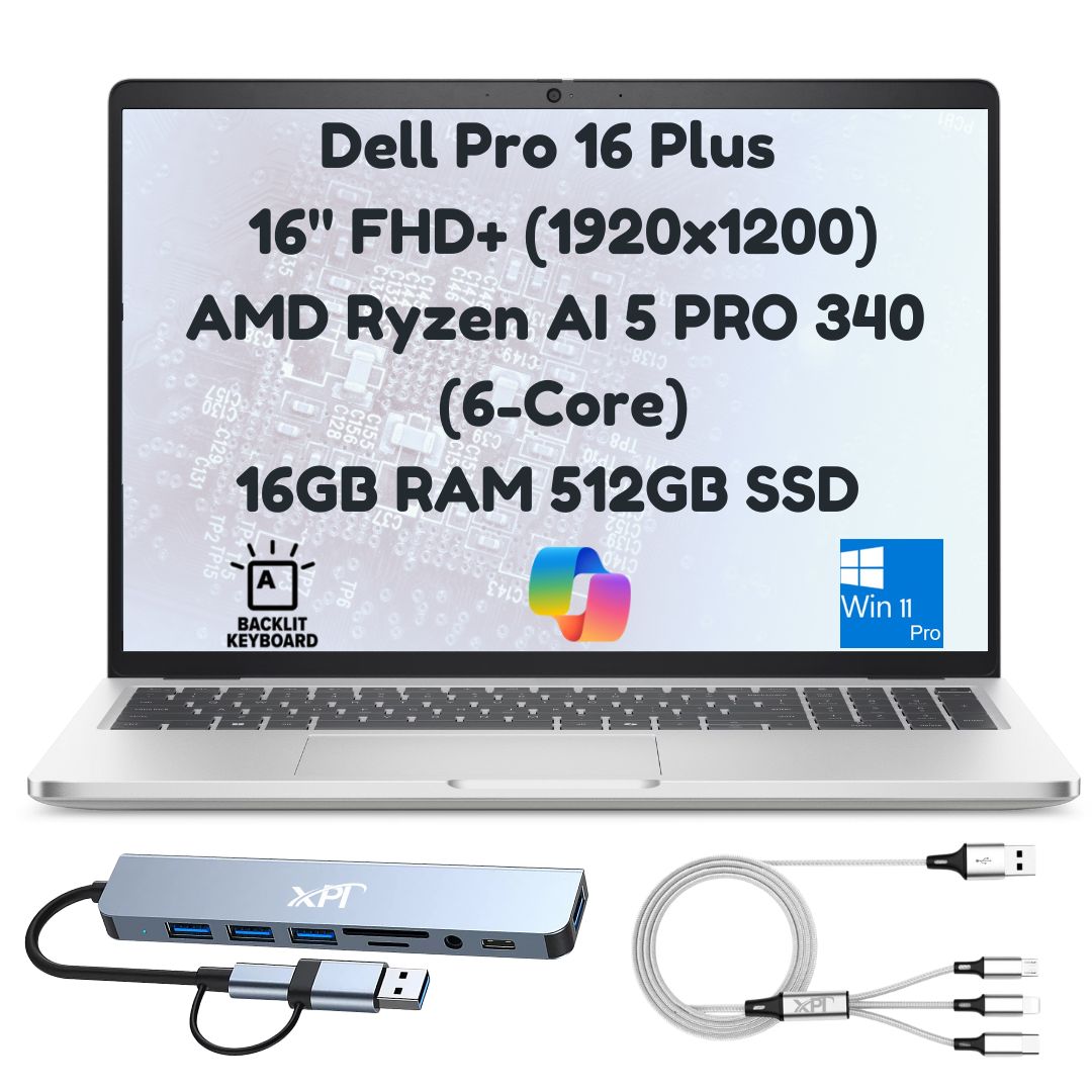 Dell Pro 16 Plus PB16255 16" FHD+ Intel Core Ultra 5 125U 16GB RAM 1TB 512GB SSD IR Cam Copilot W11P