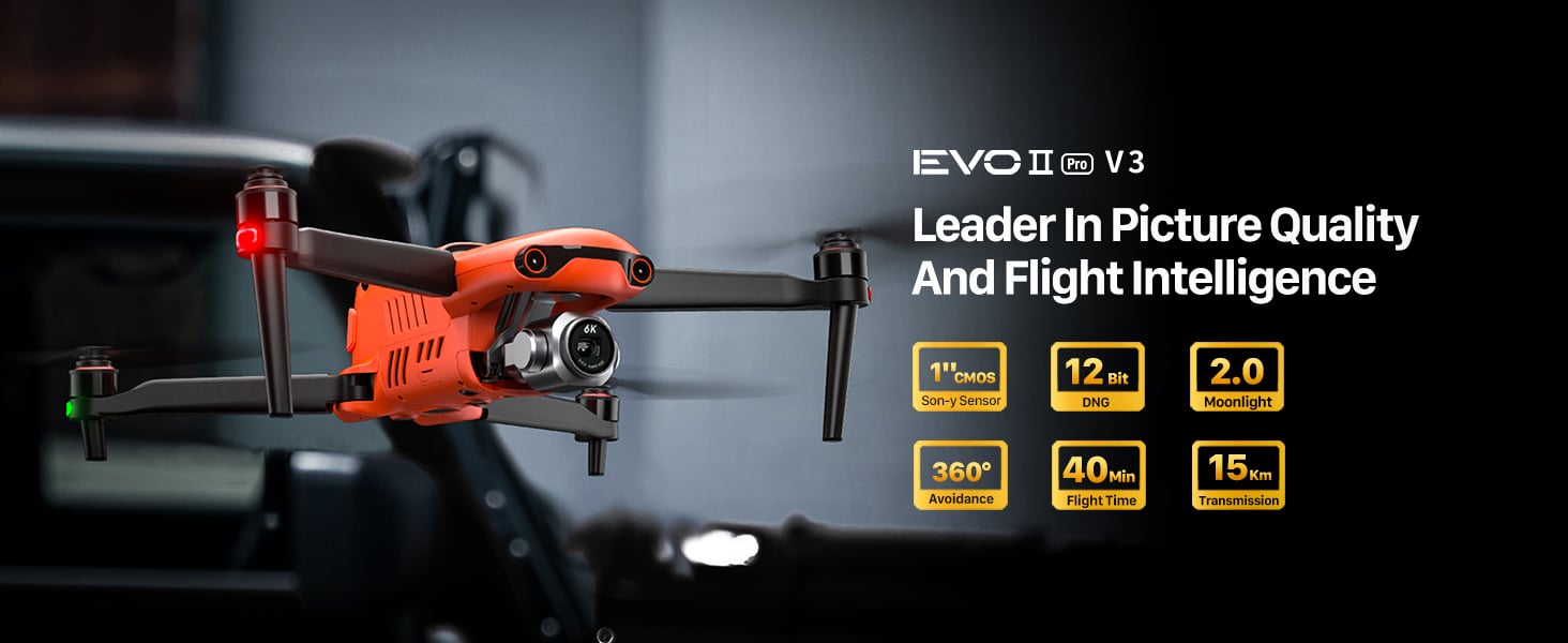 Autel Robotics EVO II Pro V3 6K Camera Drone 12-bit A-Log with 6.4" Smart Controller SE