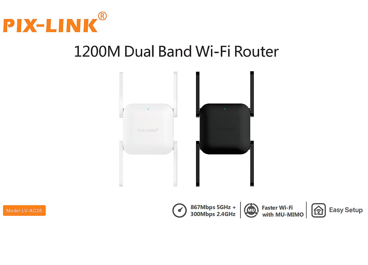 PIX-LINK 5G WiFi Repeater Wi Fi Amplifier 5Ghz Long Range Extender