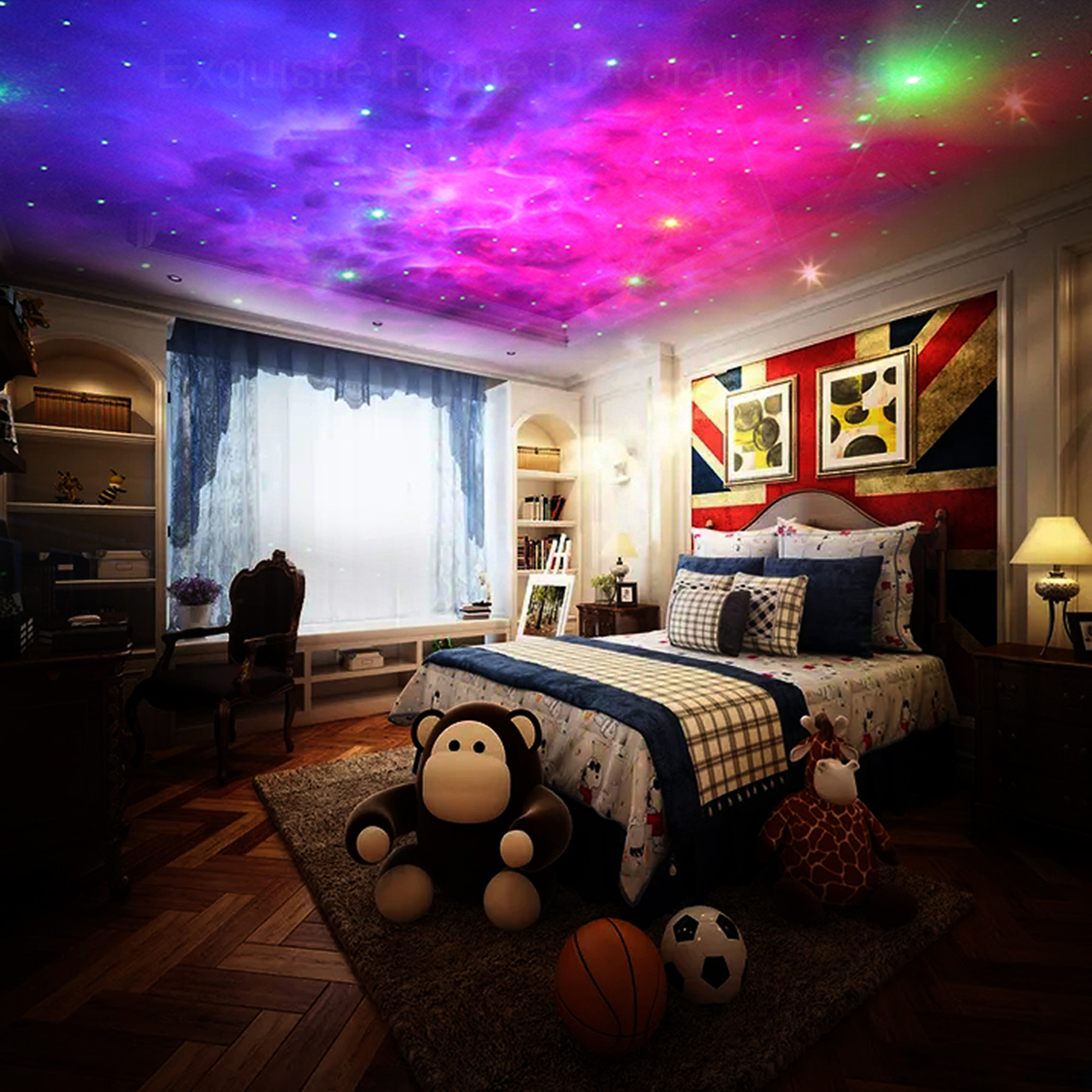 Project it into the children's room, add more color to the room, let the children have stars, and le