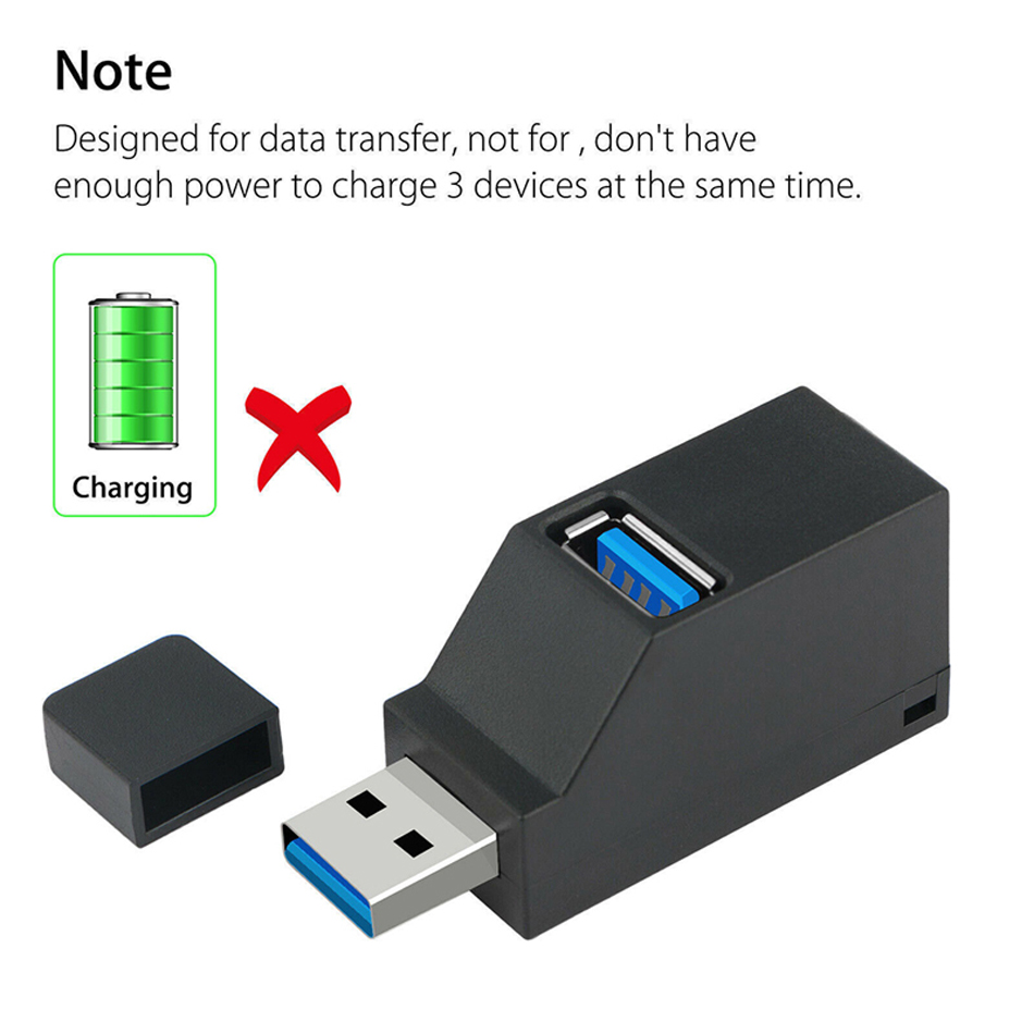 Mini Portable 3-port USB 2.0 Brancher Direct Plug USB HUB Extension  Concentrator