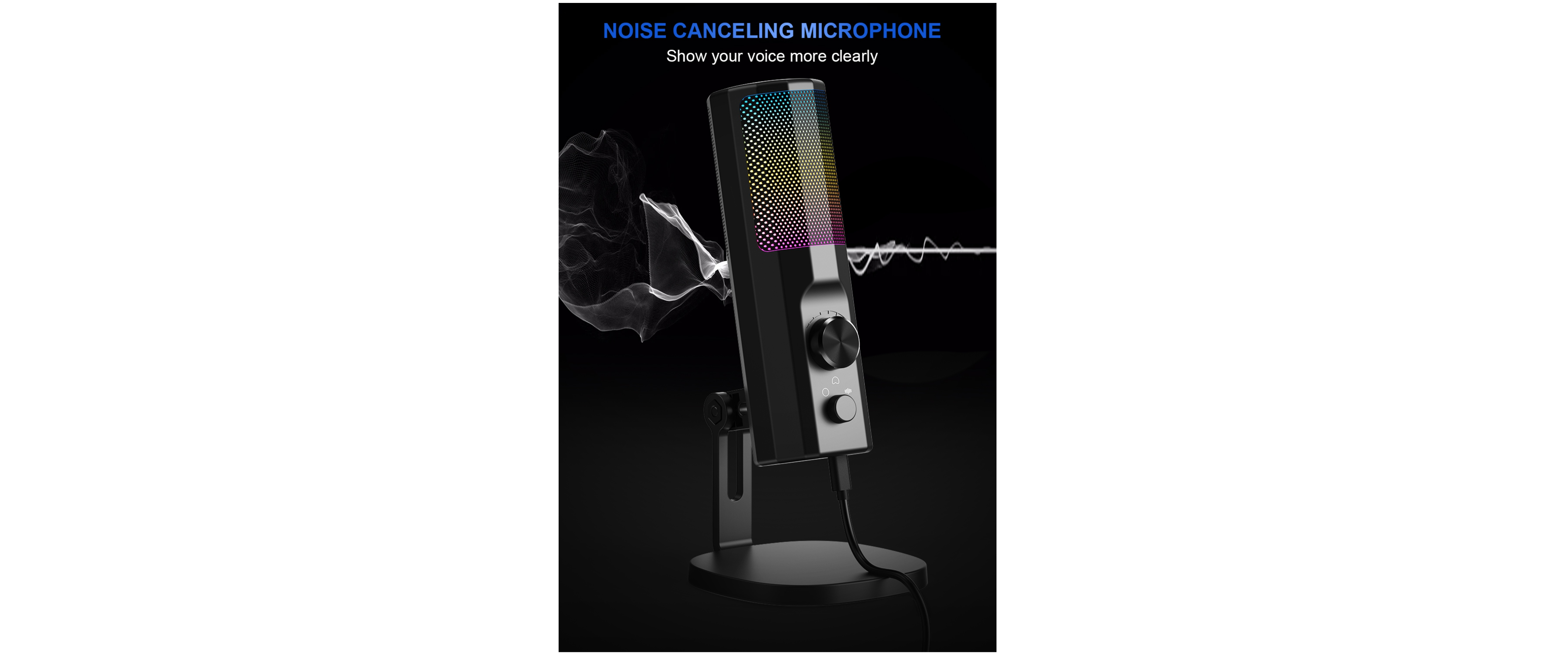 Noise Canceling Mic, Clear Voice, USB Condenser Microphone