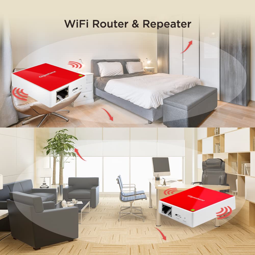 Router Repeater WiFi Range Extension Built with Qualcomm Atheros AR9331 WiFi Ethernet Processor Gigastone TR1 Mini Wireless Travel Router 150Mbps 802.11N 