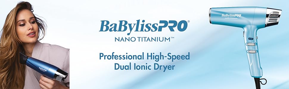 BaBylissPRO® BNTMB9100 Nano Titanium™ Limited Edition Black & Blue Professional High-Speed Dual Ionic Dryer