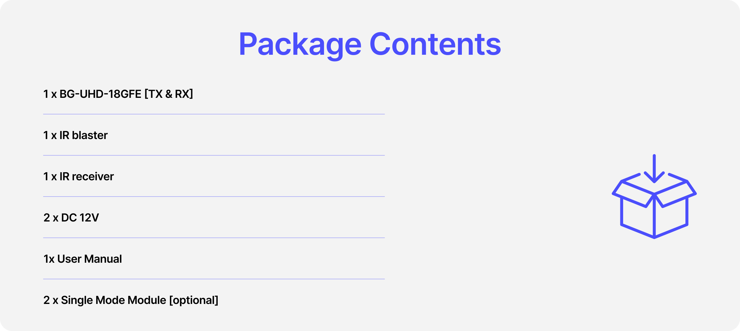 package contents