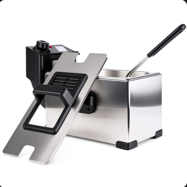 Commercial Stainless Steel Electric Deep Fryer with Basket and Lid