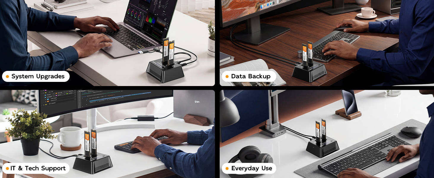 Dual Bay NVMe Docking Station