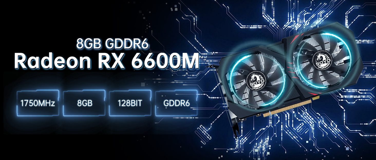 SOYO RX 6600M 8GB Graphics Card GDDR6 128Bit PCI-E 4.0×8