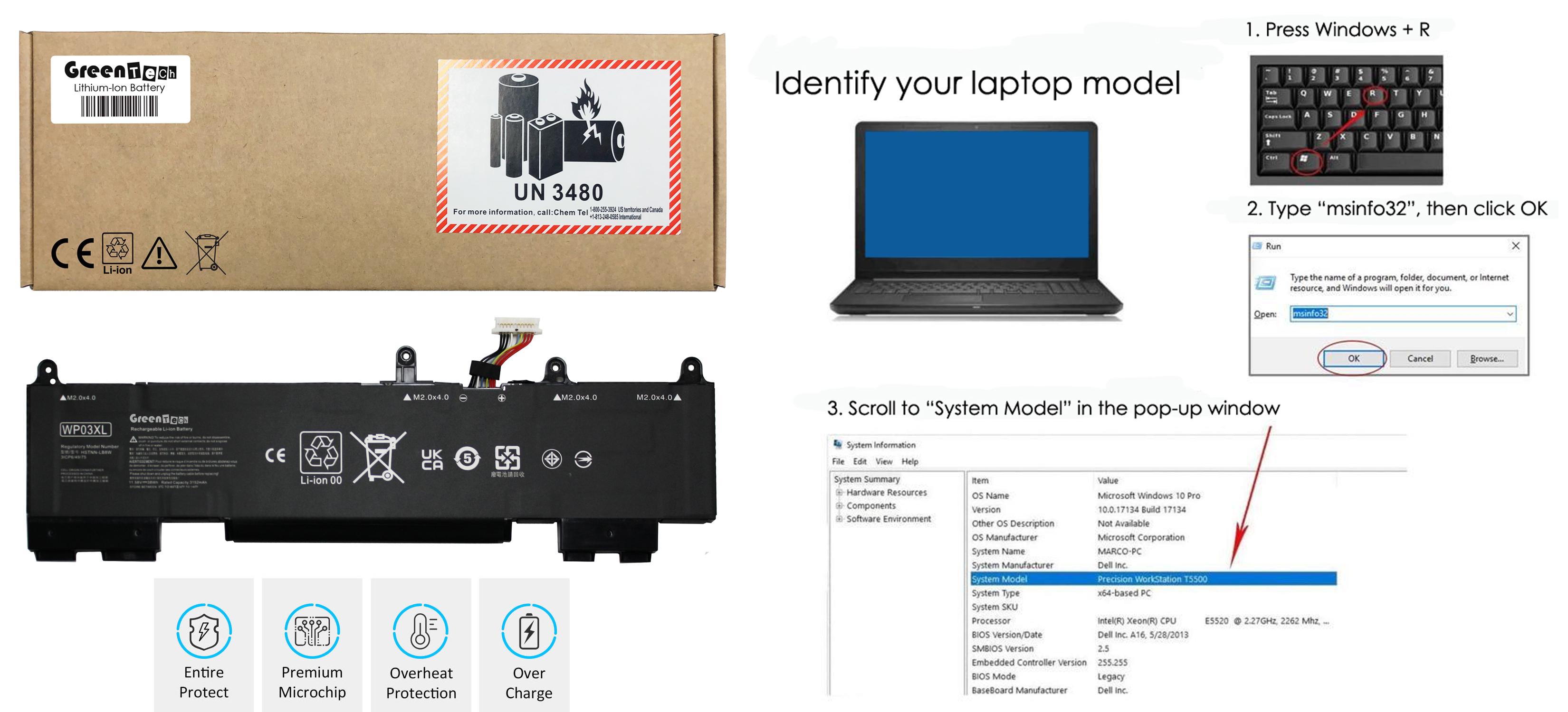 M73468-005 WP03XL BATTERY