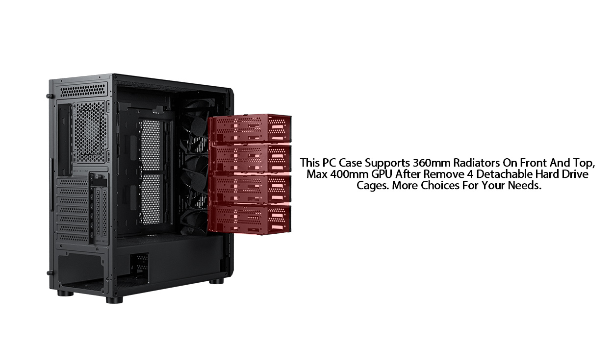 Classico Storage Case ATX Computer Case Mid Tower with 3x140mm &1x