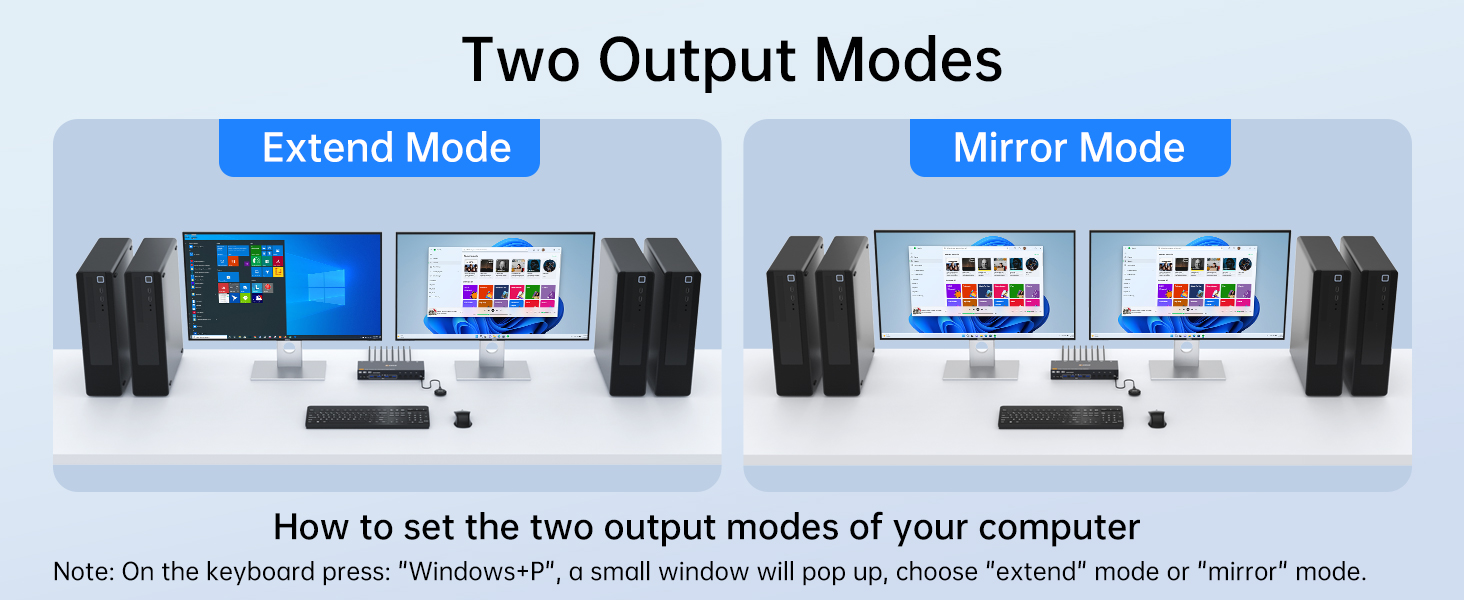 Please use high-quality 8K HDMI and DP cables.  Two display modes
