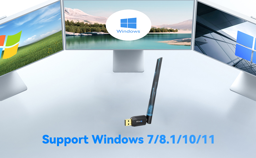 Compatible with Windows OS 5.4 Bluetooth stick supports Windows 11/10/8.1 plug and play.  Windows 7