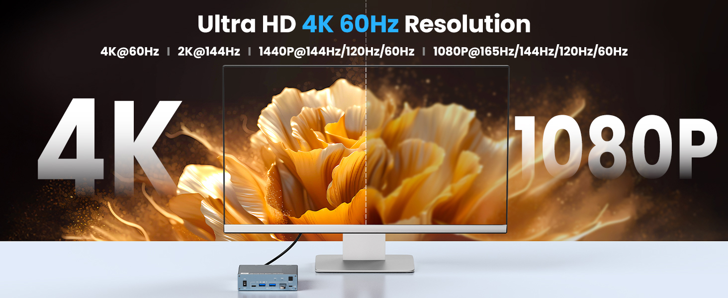 4K@60Hz KVM Switches for 1 Laptop and 1 Desktop