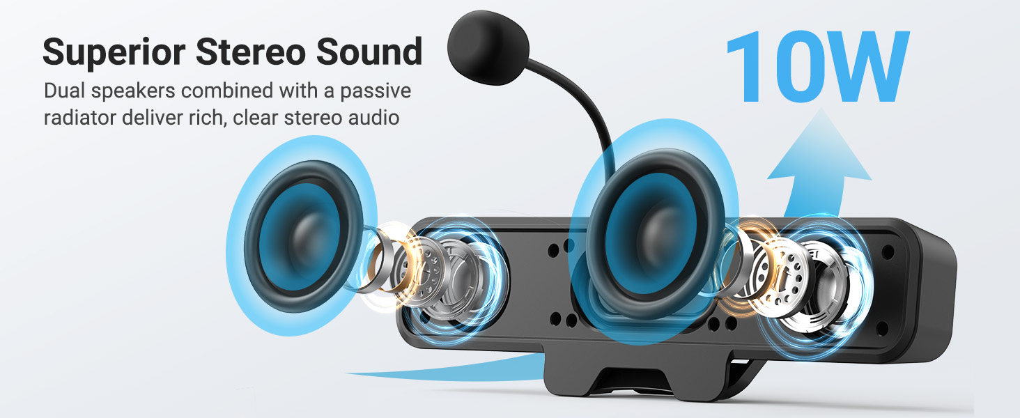 Computer Speakers with Microphone for Desktop PC