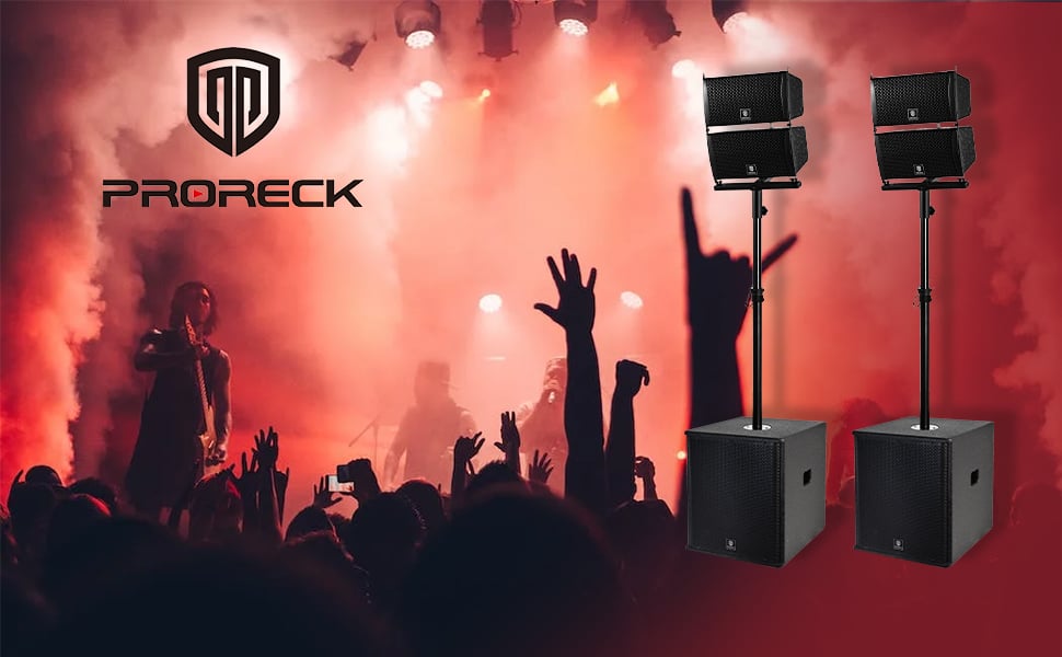 PRORECK Club 6000 15-inch 6000W P.M.P.O Stereo PA Speaker System Combo ...