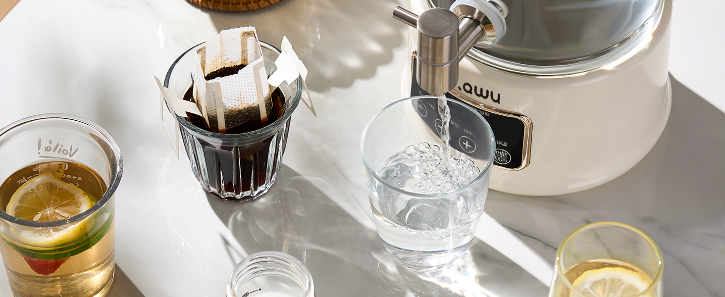 Water tap prevents splashing and allows for precise control of water flow.