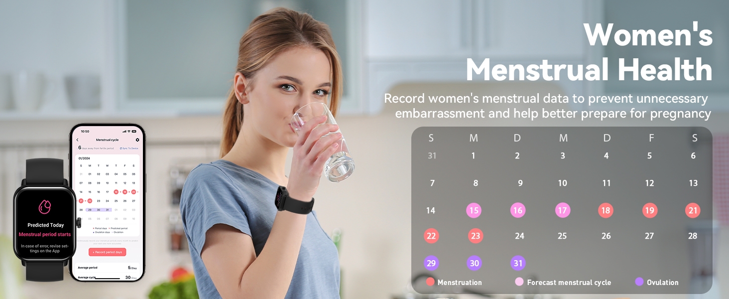 1.8 Inches Bluetooth Smart Watch for Women with Alexa Voice