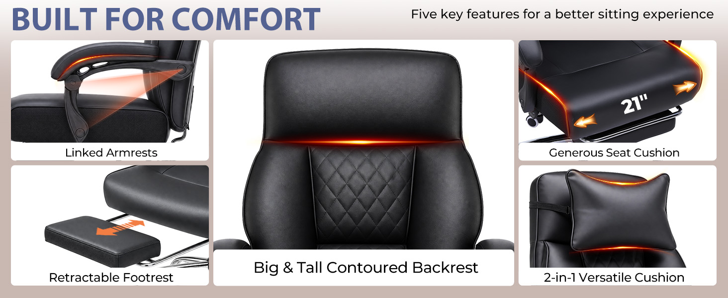 GTPLAYER Big and Tall Office Chair