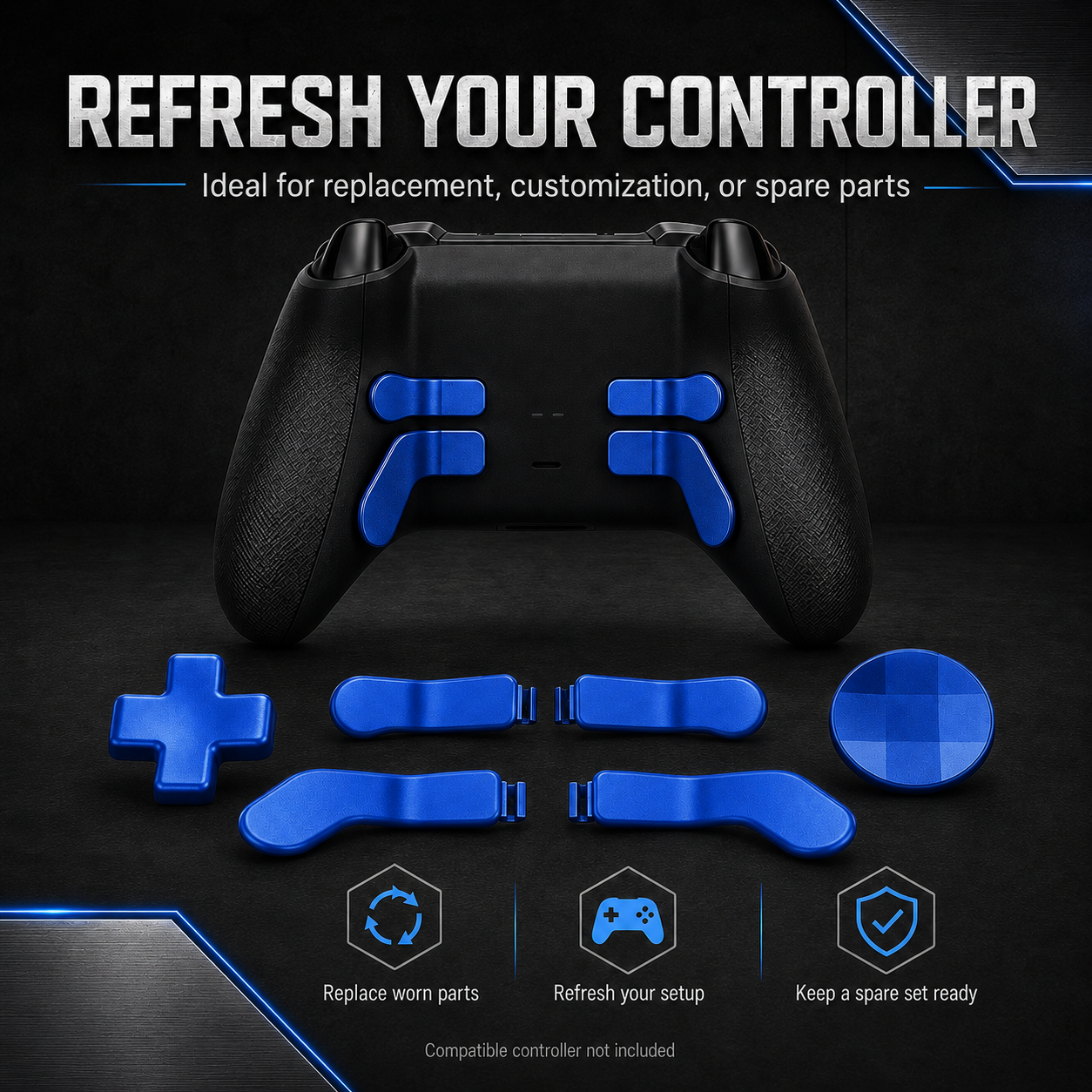blue replacement controller parts, elite controller spare paddles