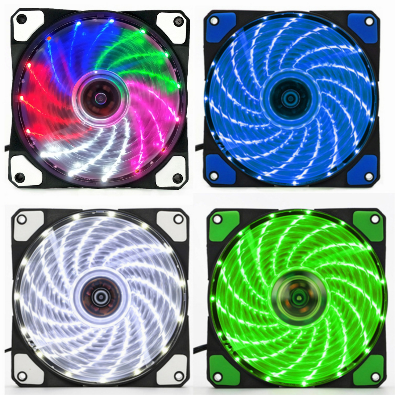 BODHiMECH 120mm Spiral LED PC Case Fan – Silent Cooling – 2-Pack