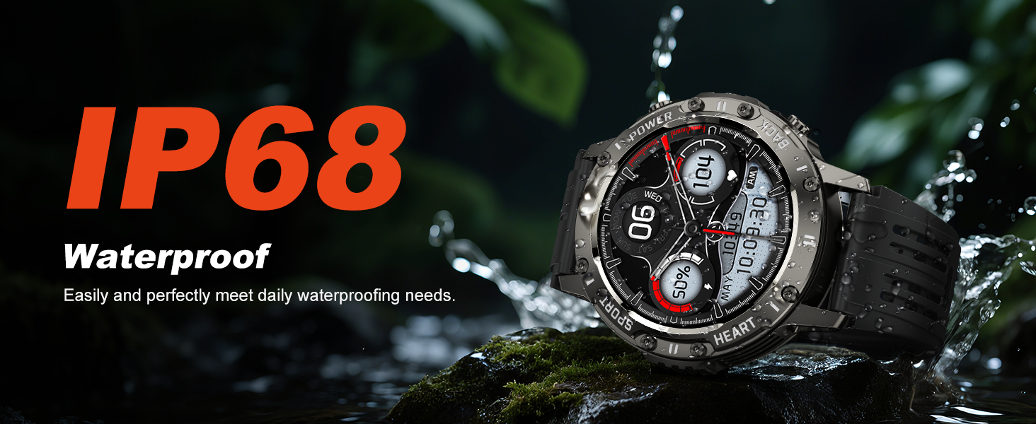 Smart Watch for Men Fitness Tracker, Bluetooth Waterproof Make Answer Call Digital Mens Watches Runn