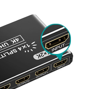 4K HDMI Splitters for Dual Monitors Supports 3D Full HD 1080P Aluminum