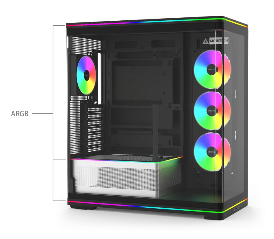 Montech TG3 Curve Black Black Computer Case