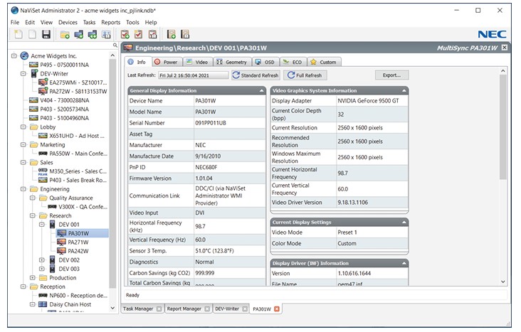Sharp NEC Display NP-P547UL 5,400 Lumen WUXGA LCD Laser Projector