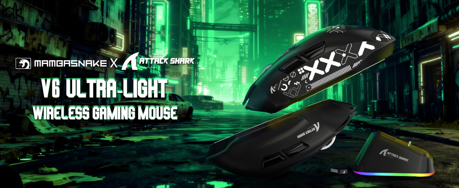 Wireless Gaming Mouse with Magnetic Charging Dock, 65g Lightweight Gaming Mice,