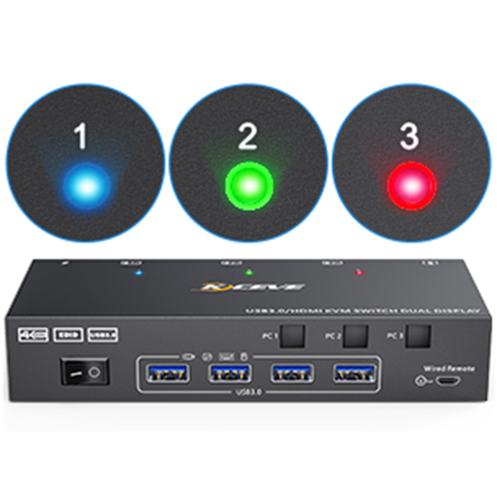 3 Color Indicator Light Three color indicator lights can clearly show which computer you are current