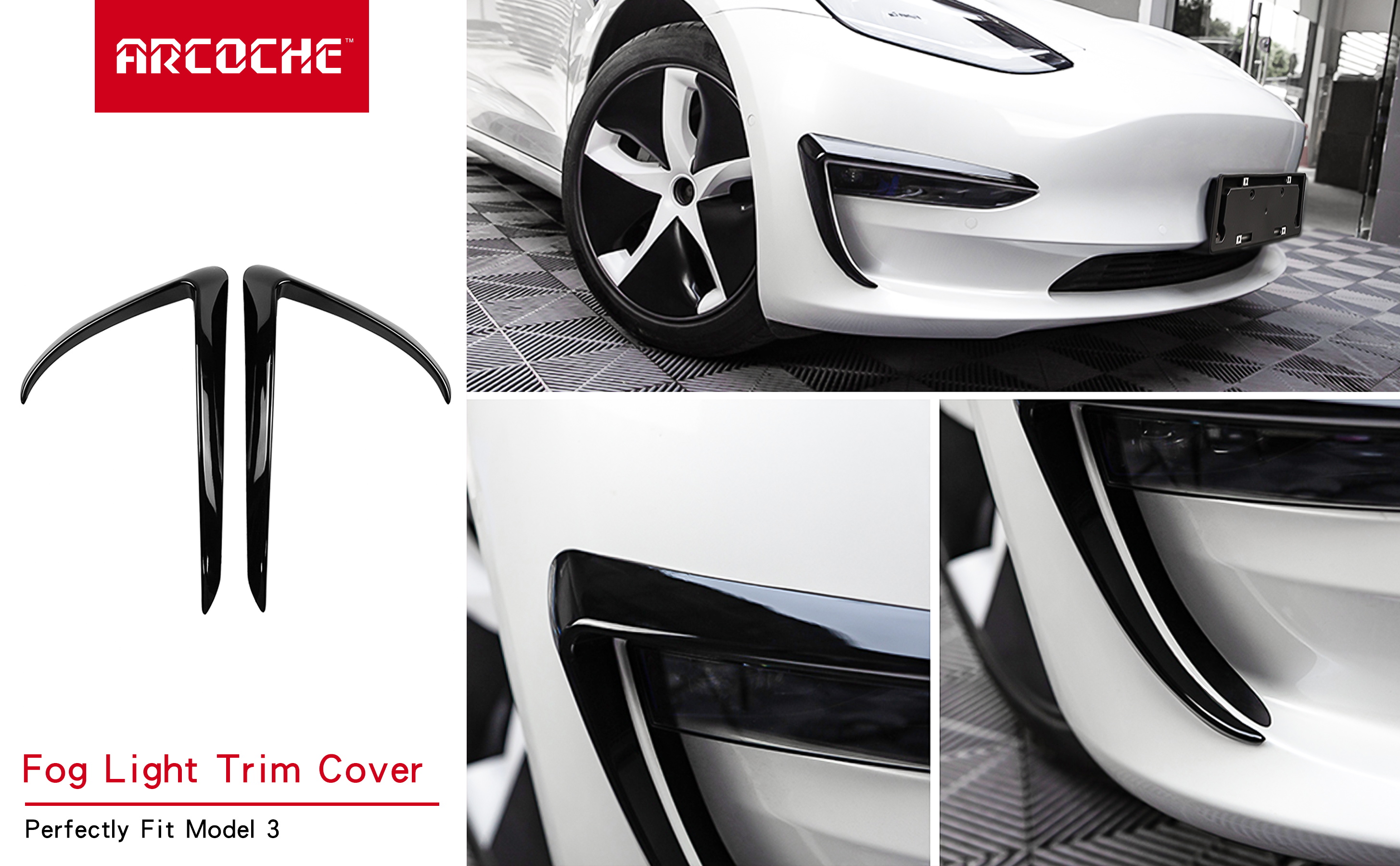 Fog Lamp Frame Blade Trim Eyebrow Spoiler