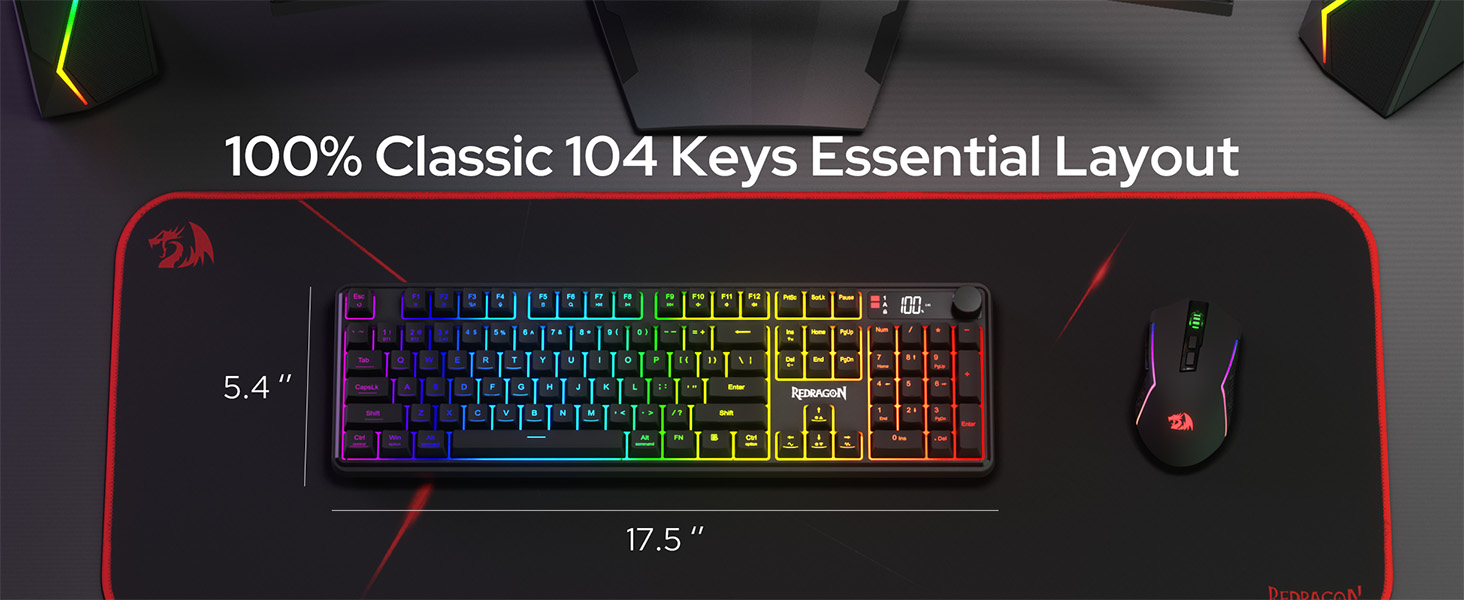 Redragon Wireless K526 PRO Membrane Keyboard & M693 PRO Gaming Mouse Combo