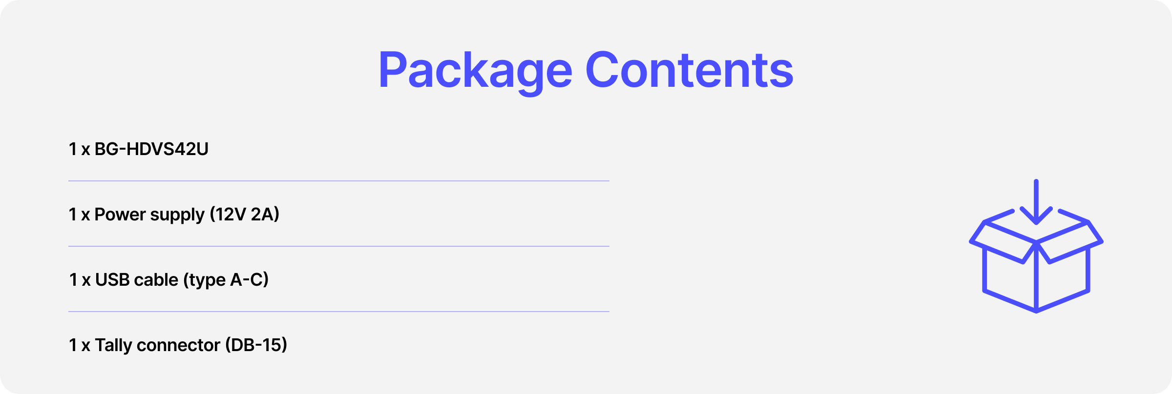 package contents