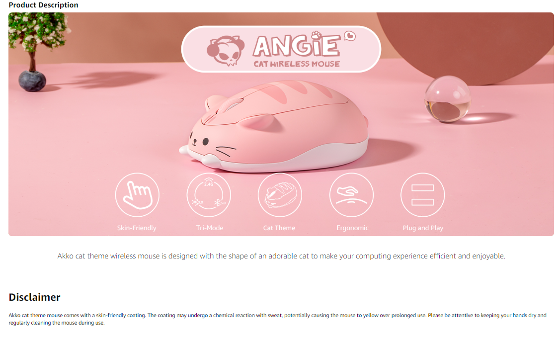 Wireless BT mouse compatible with Mac/Win system