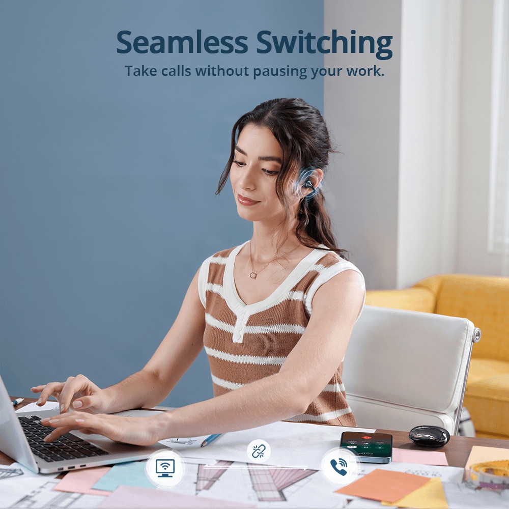 Tronsmart Open Ear Wireless Headphones,Clip On Ear buds